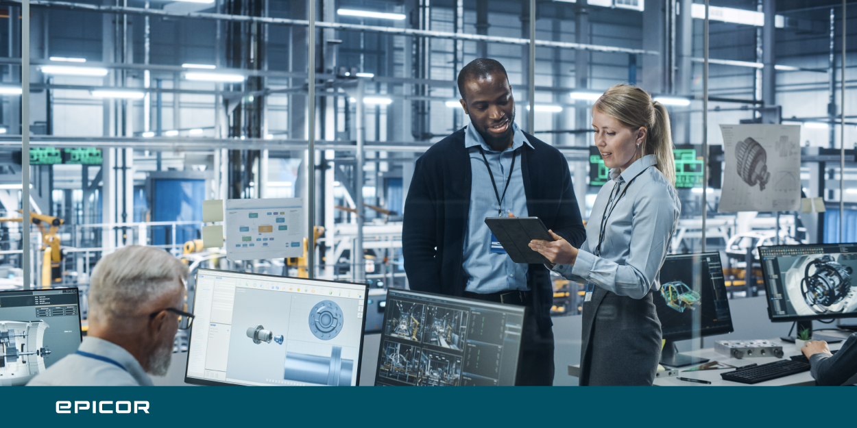 Engineers working at a manufacturing facility